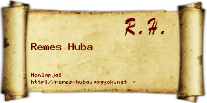 Remes Huba névjegykártya